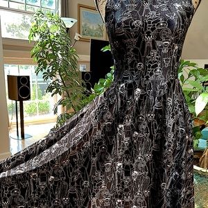 BlackMilk Star Wars Velvet Black Skater Dress